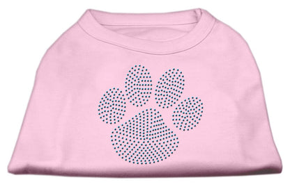 Pet Dog & Cat Shirt Rhinestone, "Blue Paw"