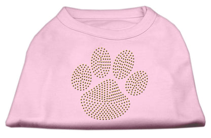 Pet Dog & Cat Shirt Rhinestone, "Gold Paw"