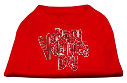 Pet Dog & Cat Shirt Rhinestone, "Happy Valentine's Day"