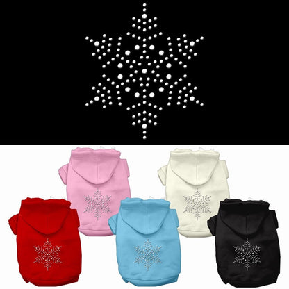 Christmas Pet Dog & Cat Hoodie Rhinestone, "Snowflake"