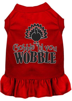 Thanksgiving Pet Dog & Cat Dress Screen Printed, "Gobble Til You Wobble"
