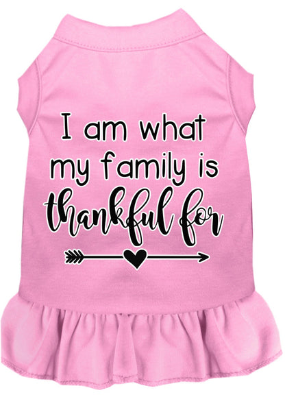 Pet Dog & Cat Dress Screen Printed, "I Am What My Family Is Thankful For"