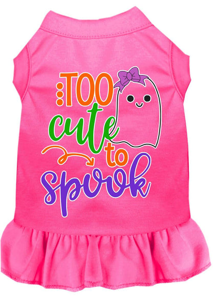 Pet Dog & Cat Dress Screen Printed, "Too Cute To Spook - Girly Ghost"