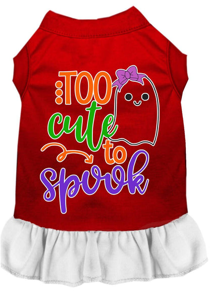 Pet Dog & Cat Dress Screen Printed, "Too Cute To Spook - Girly Ghost"