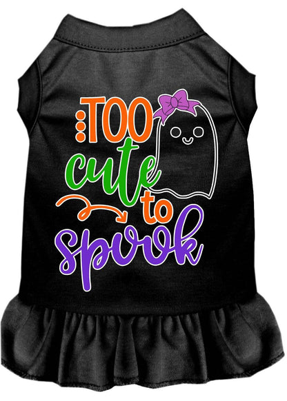 Pet Dog & Cat Dress Screen Printed, "Too Cute To Spook - Girly Ghost"