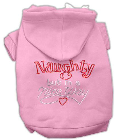 Chritmas Rhinestone Pet, Dog & Cat Hoodie, "Naughty, But In A Nice Way"