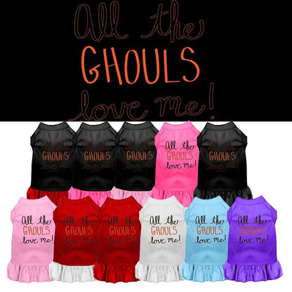 Halloween Pet, Dog & Cat Dress Screen Printed, "All The Ghouls Love Me"