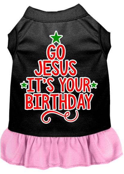 Christmas Pet Dog & Cat Dress Screen Printed, "Go Jesus, It's Your Birthday"