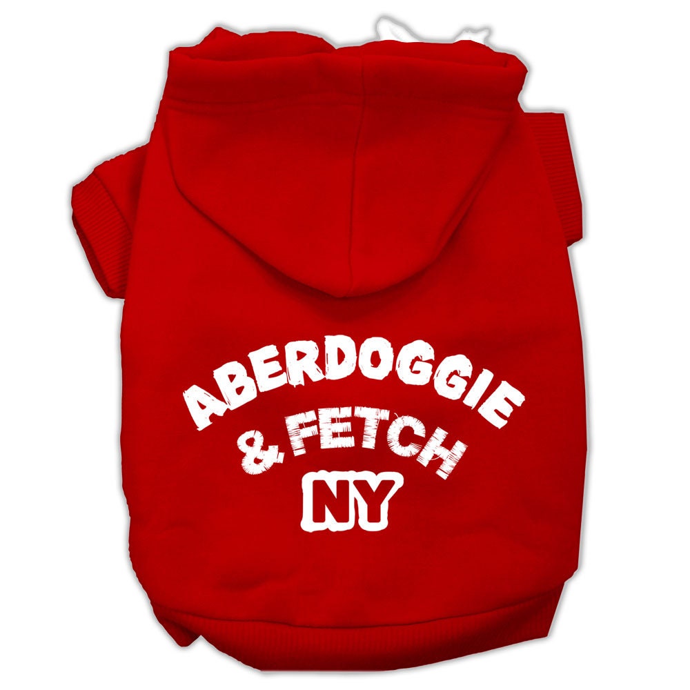 Pet Dog and Cat Hoodie Screen Printed, "Aberdoggie & Fetch NY"