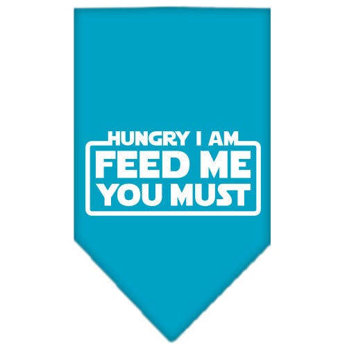 Pet and Dog Bandana Screen Printed, "Hungry I Am, Feed Me You Must"