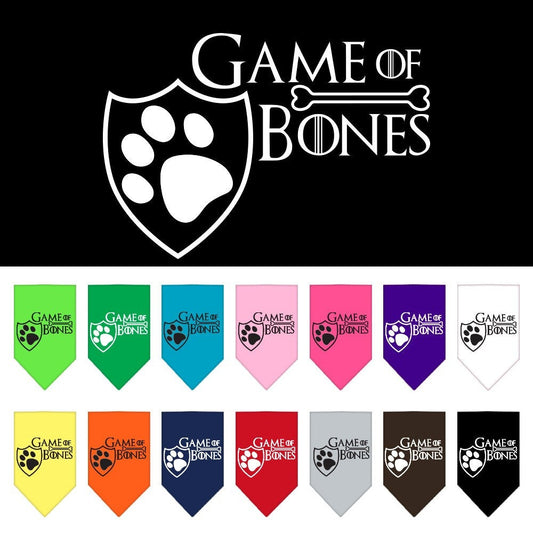 Pet and Dog Bandana Screen Printed, "Game of Bones"