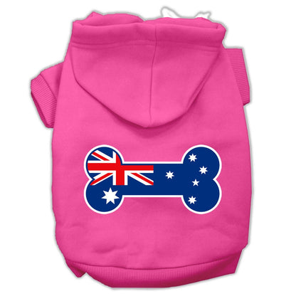 Pet Dog & Cat Hoodie Screen Printed, "Bone Shaped Australian Flag"