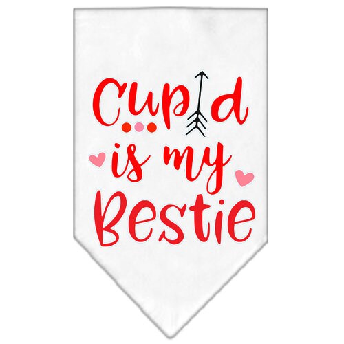Pet and Dog Bandana Screen Printed, "Cupid Is My Bestie"