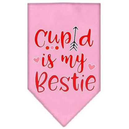 Pet and Dog Bandana Screen Printed, "Cupid Is My Bestie"