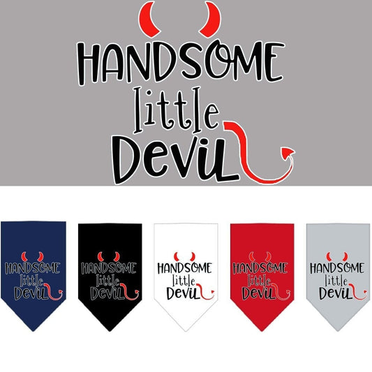 Pet and Dog Bandana Screen Printed, "Handsome Little Devil"