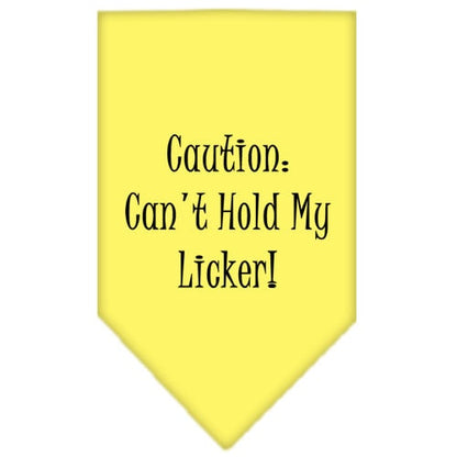Pet and Dog Bandana Screen Printed, "Caution: Can't Hold My Licker"