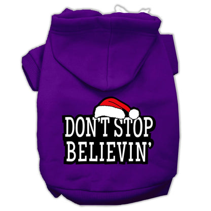 Christmas Pet Dog & Cat Hoodie Screen Printed, "Don't Stop Believin"