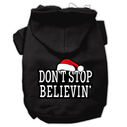 Christmas Pet Dog & Cat Hoodie Screen Printed, "Don't Stop Believin"