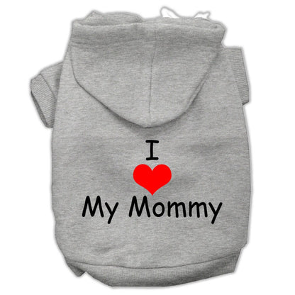 Pet, Dog & Cat Hoodie Screen Printed, "I Love My Mommy"