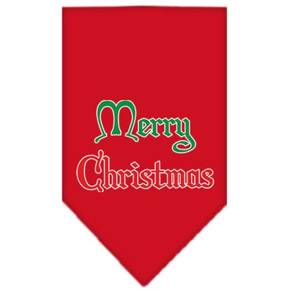 Christmas Pet and Dog Bandana Screen Printed, "Merry Christmas"