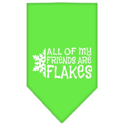 Christmas Pet and Dog Bandana Screen Printed, "All Of My Friends Are Flakes"