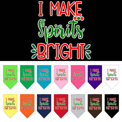 Christmas Pet and Dog Bandana Screen Printed, "I Make Spirits Bright"