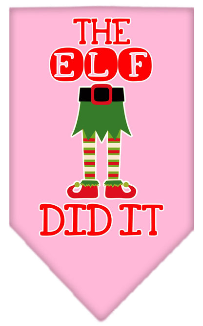 Christmas Pet and Dog Bandana Screen Printed, "The Elf Did It"