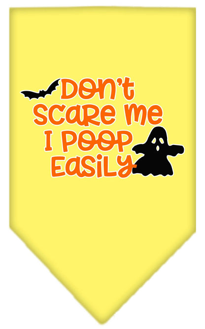 Halloween Pet and Dog Bandana Screen Printed, "Don't Scare Me, I Poop Easily"