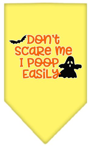 Halloween Pet and Dog Bandana Screen Printed, "Don't Scare Me, I Poop Easily"