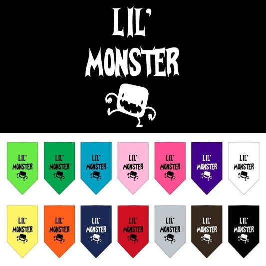 Halloween Pet and Dog Bandana Screen Printed, "Lil Monster"