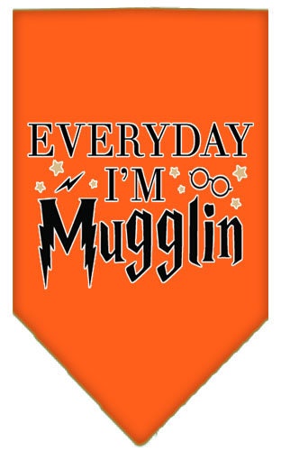 Pet and Dog Bandana Screen Printed, "Everyday I'm Mugglin"