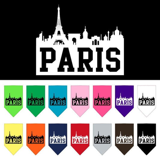 Pet and Dog Bandana Screen Printed, "Paris Skyline"