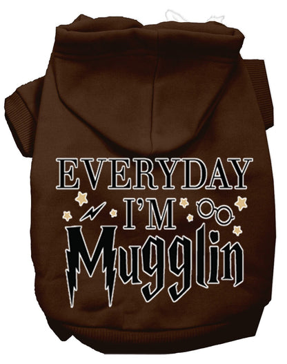 Pet Dog & Cat Hoodie Screen Printed, "Everyday I'm Mugglin"