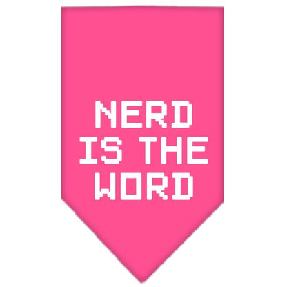 Pet and Dog Bandana Screen Printed, "Nerd Is The Word"