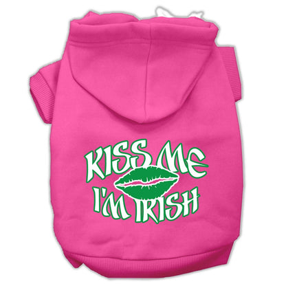 Pet Dog & Cat Hoodie Screen Printed, "Kiss Me I'm Irish"