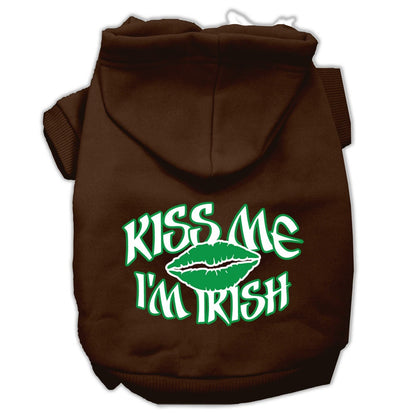 Pet Dog & Cat Hoodie Screen Printed, "Kiss Me I'm Irish"