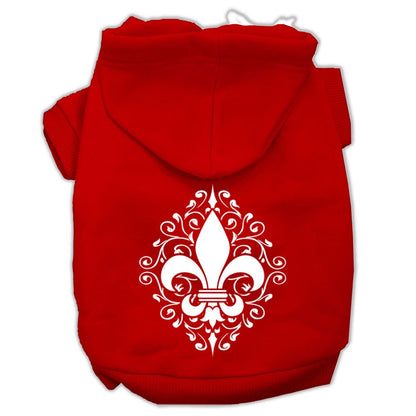 Pet Dog & Cat Hoodie Screen Printed, "Henna Fleur De Lis"