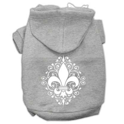 Pet Dog & Cat Hoodie Screen Printed, "Henna Fleur De Lis"