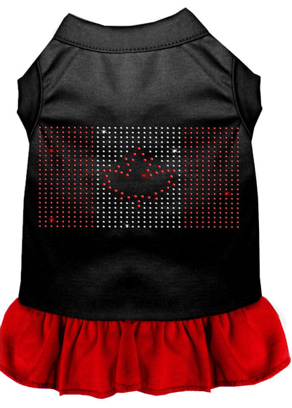 Pet Dog & Cat Dress Rhinestone, "Canadian Flag"