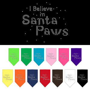 Christmas Pet and Dog Bandana Rhinestone, "I Believe In Santa Paws"