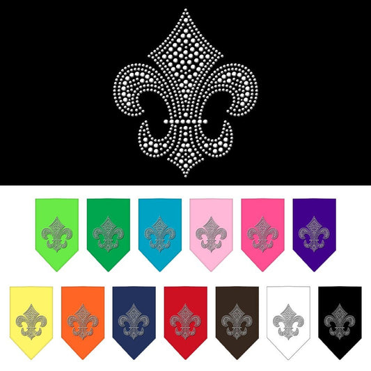 Pet and Dog Bandana Rhinestone, "Fleur De Lis"