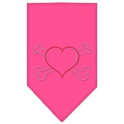 Pet and Dog Bandana Rhinestone, "Heart Crossbone"