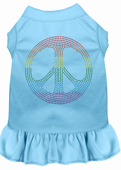 Pet Dog & Cat Dress Rhinestone, "Rainbow Peace"