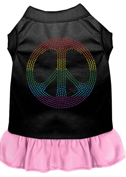 Pet Dog & Cat Dress Rhinestone, "Rainbow Peace"