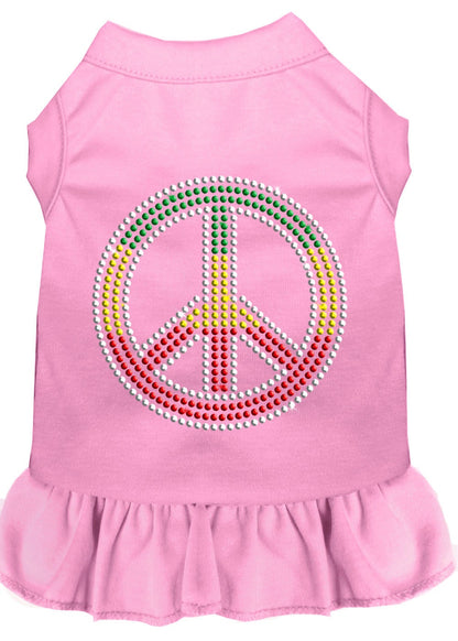 Pet Dog & Cat Dress Rhinestone, "Rasta Peace"