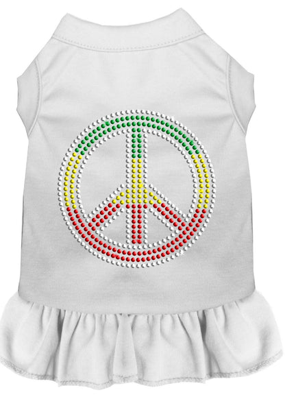 Pet Dog & Cat Dress Rhinestone, "Rasta Peace"