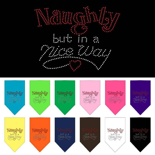 Christmas Pet and Dog Bandana Rhinestone, "Naughty, But In A Nice Way"