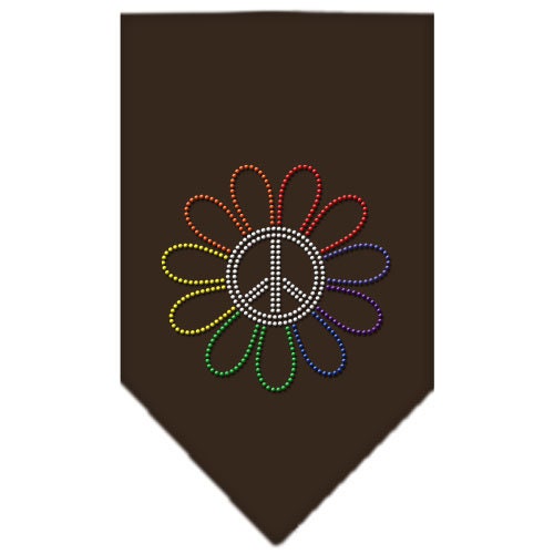 Pet and Dog Bandana Rhinestone, "Rainbow Peace Flower"