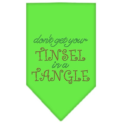 Christmas Pet and Dog Bandana Rhinestone, "Don't Get Your Tinsel In A Tangle"