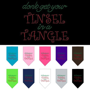 Christmas Pet and Dog Bandana Rhinestone, "Don't Get Your Tinsel In A Tangle"